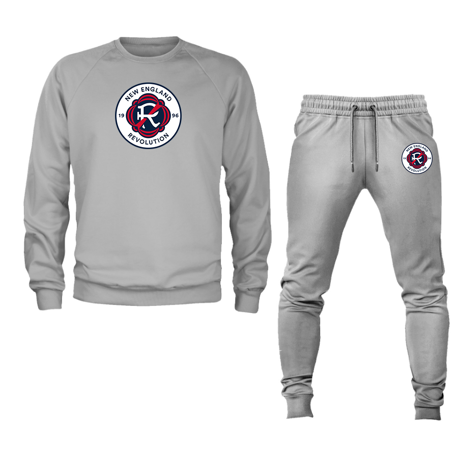 Men's New England Revolution FC Crewneck Sweatshirt Joggers Suit