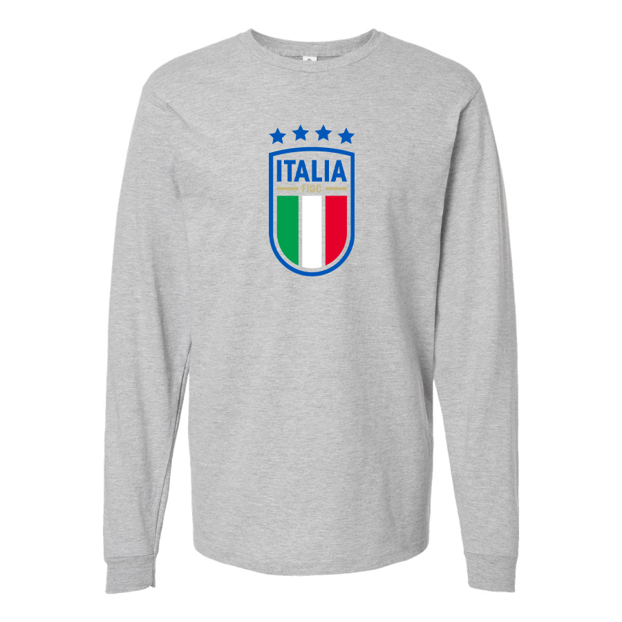 Men's Italy National Soccer Long Sleeve T-Shirt