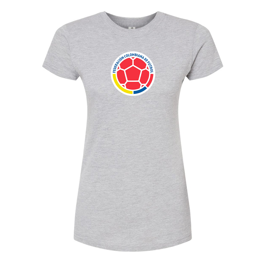 Women's Colombia National  Soccer Team Round Neck T-Shirt