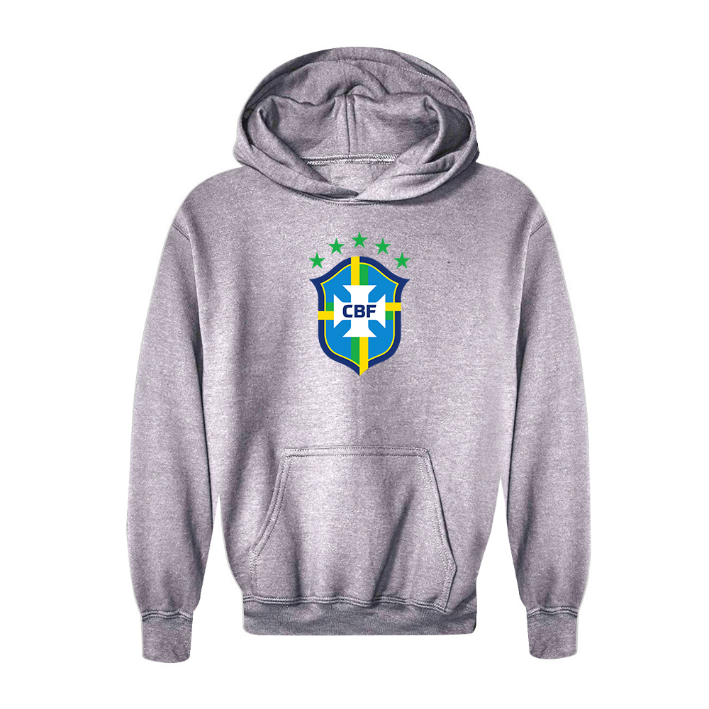 Youth Kids Brazil National Soccer Team Pullover Hoodie