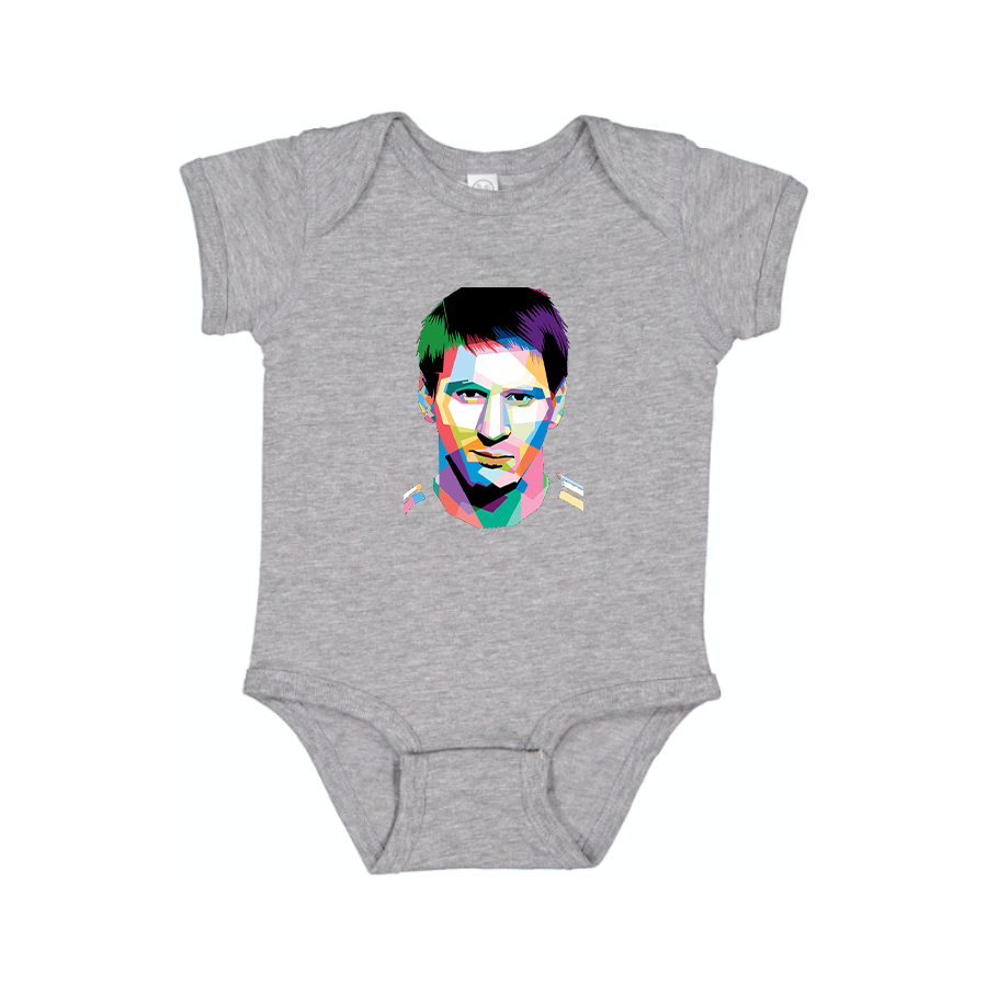 Lionel Messi Face Art Soccer Baby Romper Onesie