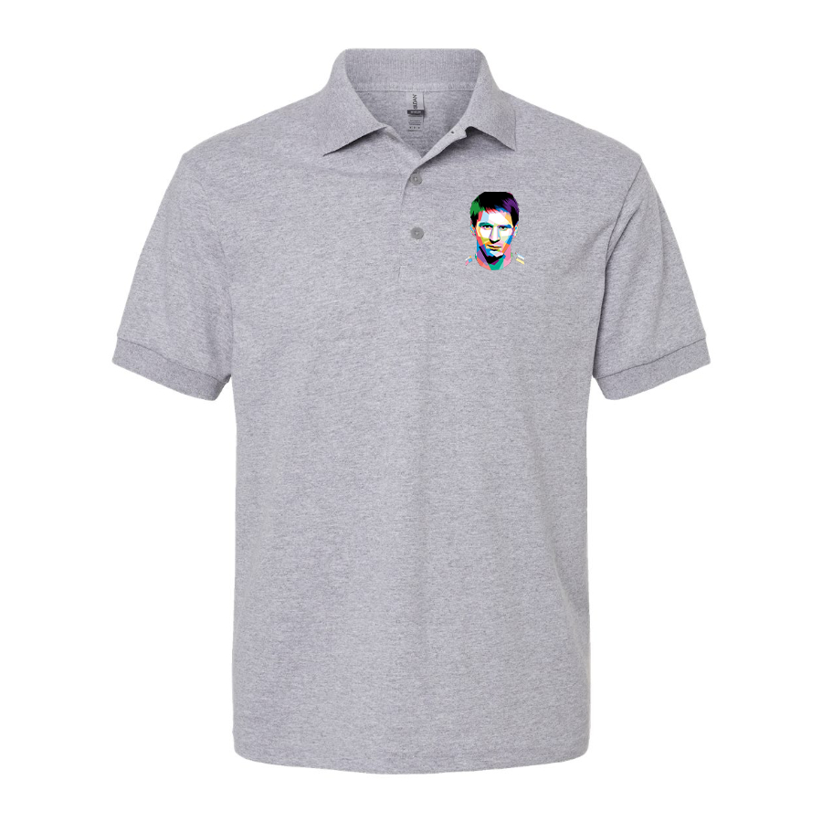 Men's Lionel Messi Face Art Soccer Dry Blend Polo