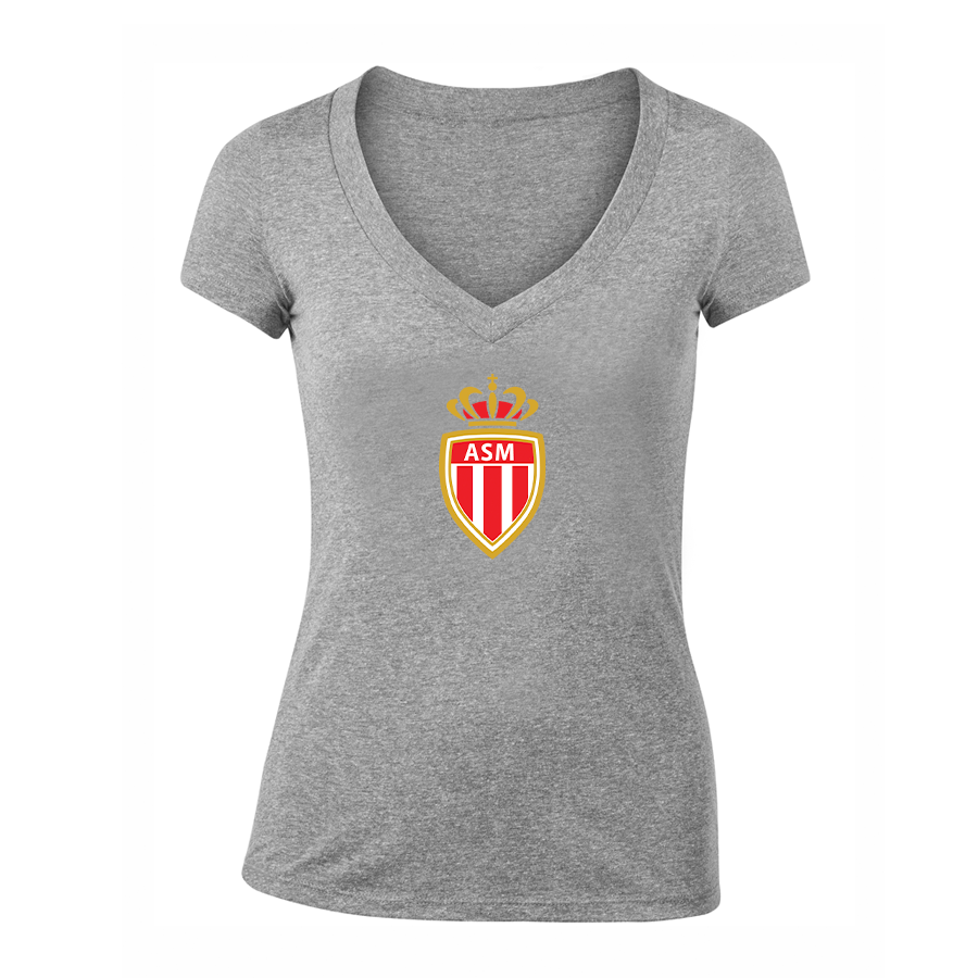 Women's AS Monaco FC V-Neck T-Shirt