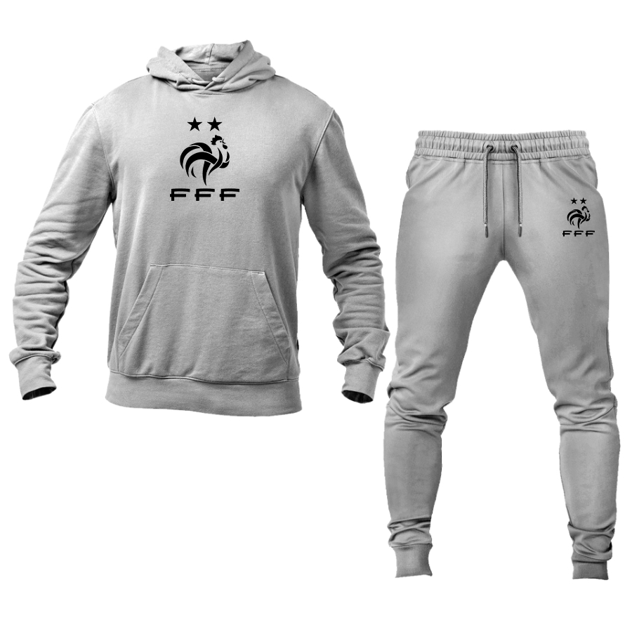 Men's France Soccer Logo Hoodie Joggers Set