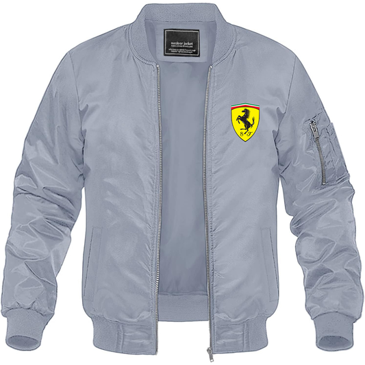 Men’s Ferrari Motorsport Car Lightweight Bomber Jacket Windbreaker Softshell Varsity Jacket Coat