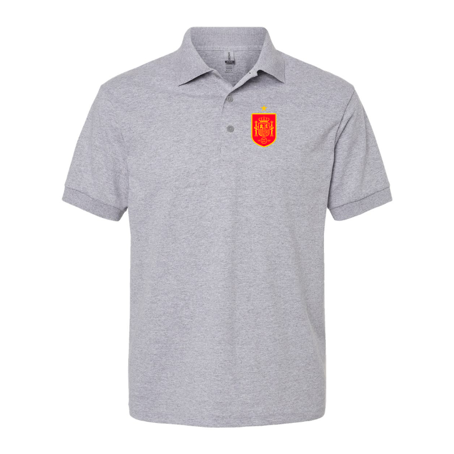 Men's Spain Red Logo National Soccer Team Dry Blend Polo