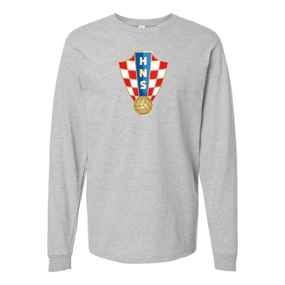 Men's Croatia National Soccer Team Cotton Long Sleeve T-Shirt