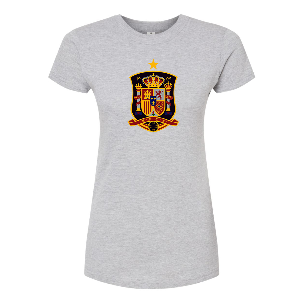 Women's Spain National Soccer Team Round Neck T-Shirt