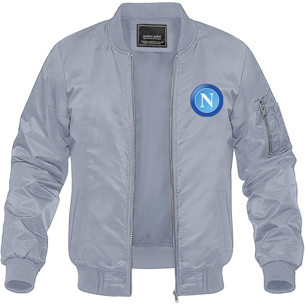 Men's Napoli FC Lightweight Bomber Jacket Windbreaker Softshell Varsity Jacket Coat