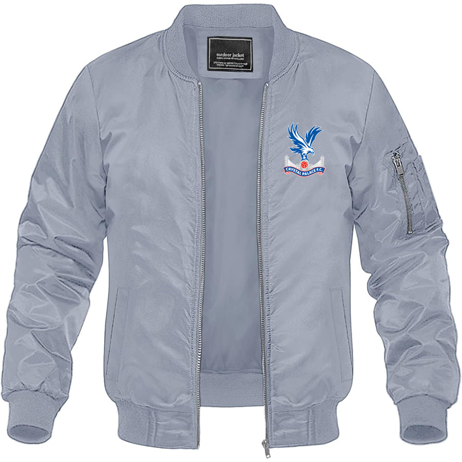 Men's Crystal Palace F.C Lightweight Bomber Jacket Windbreaker Softshell Varsity Jacket Coat