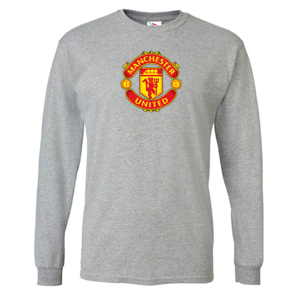 Men’s Manchester United Soccer Cotton Long Sleeve T-Shirt