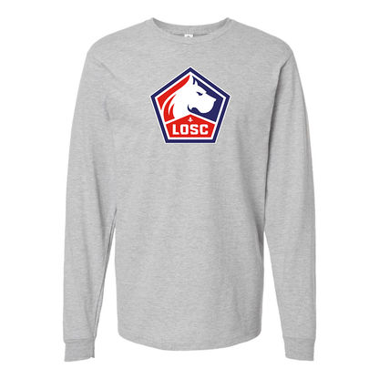 Men's Lille Olympique FC Cotton Long Sleeve T-Shirt