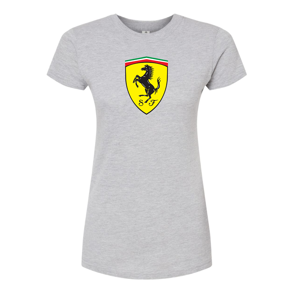 Women’s Ferrari Motorsport Car Round Neck T-Shirt