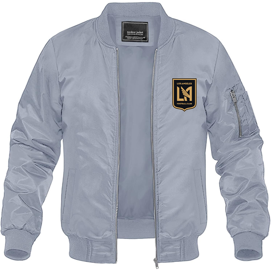 Men's LAFC Los Angeles Football Club Lightweight Bomber Jacket Windbreaker Softshell Varsity Jacket Coat