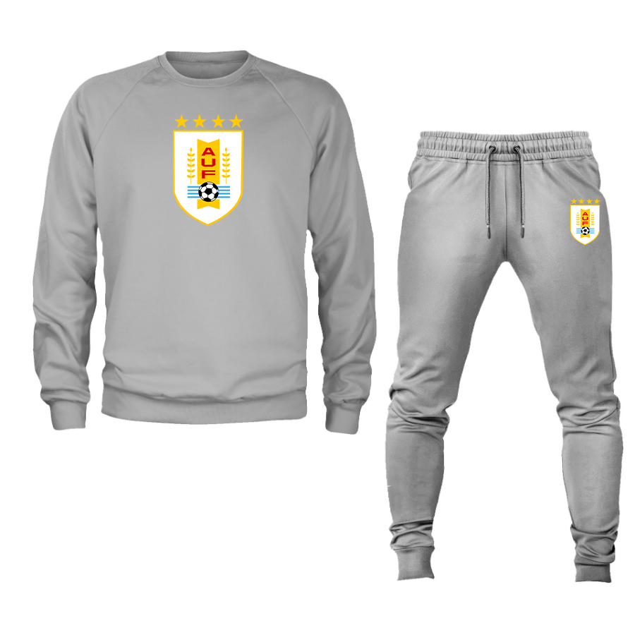 Men's Uruguay National Soccer Team Crewneck Sweatshirt Joggers Suit