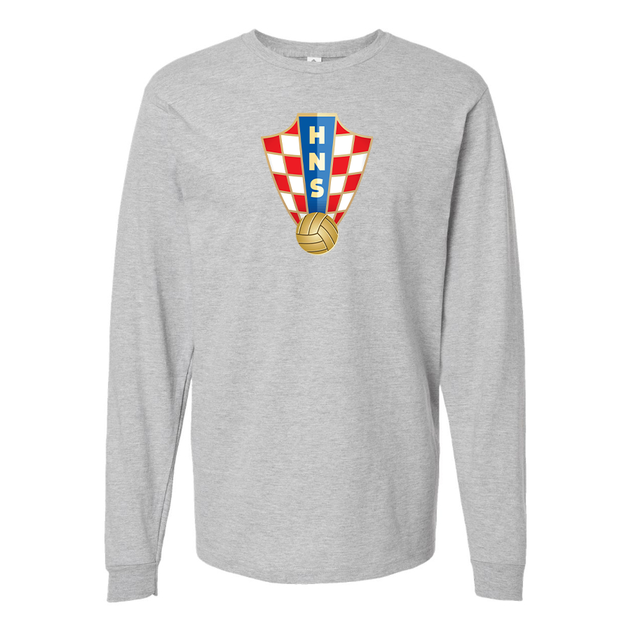 Men's Croatia National Soccer Team Long Sleeve T-Shirt