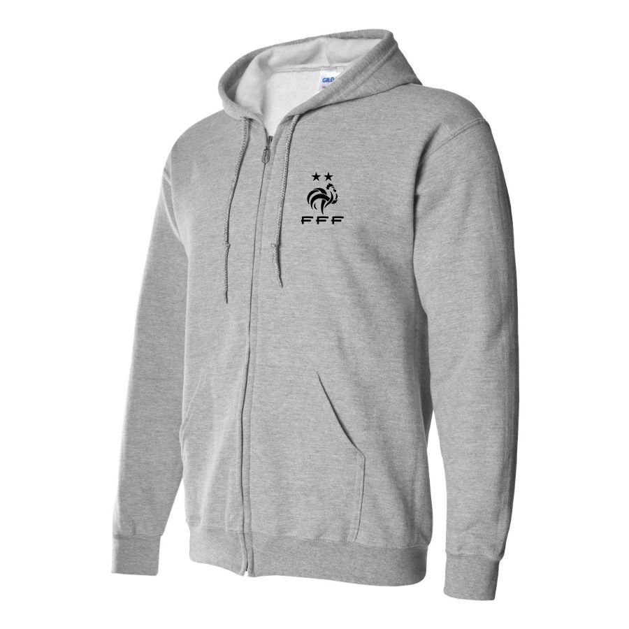 Men's France Soccer Zipper Hoodie