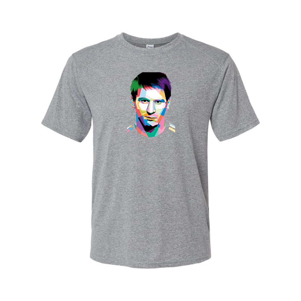 Men's Lionel Messi Face Art Soccer Performance T-Shirt