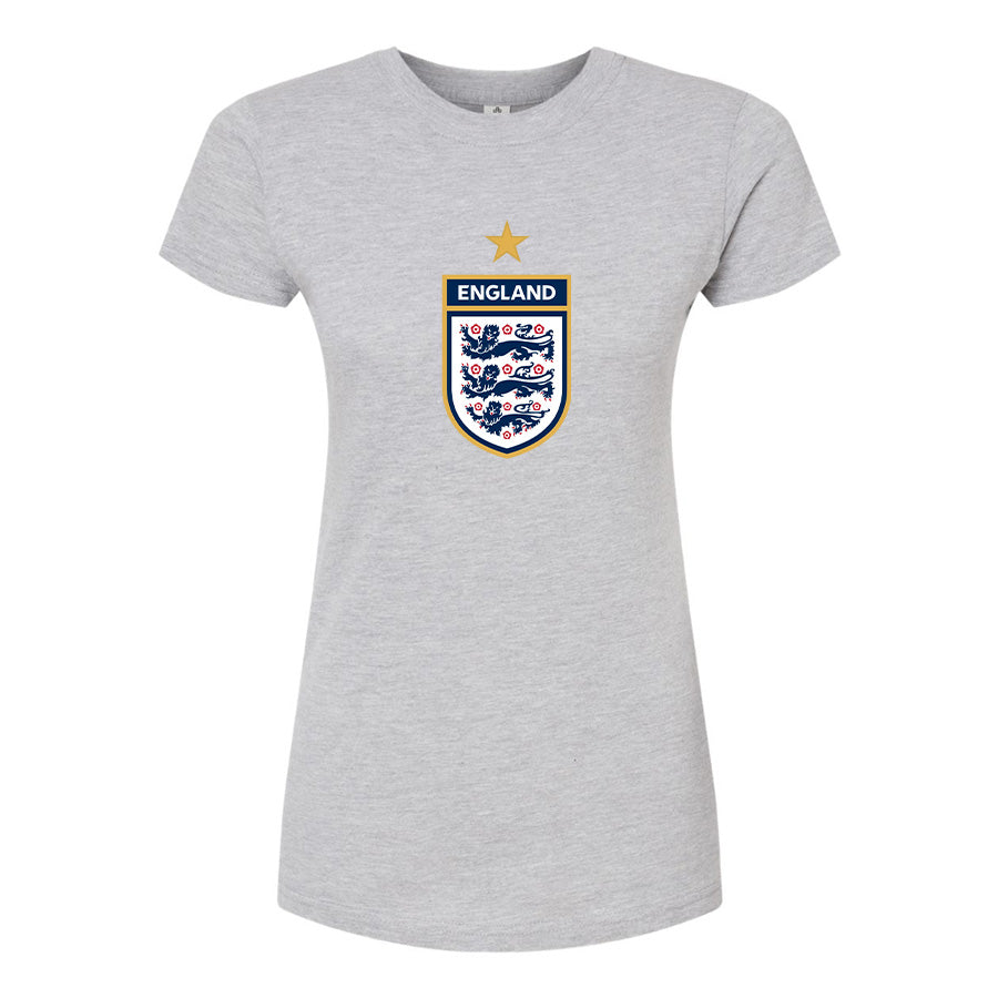 Women's England National Soccer Team Round Neck T-Shirt