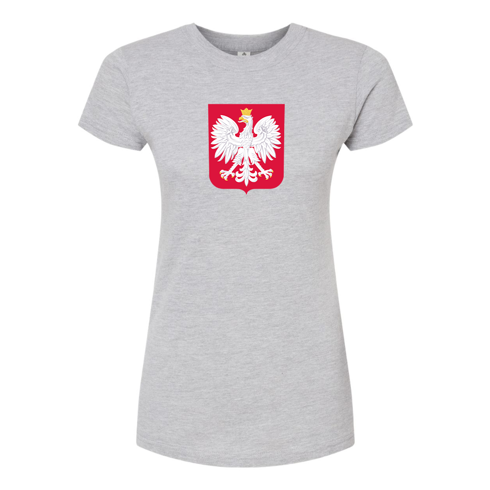 Women's Poland National Soccer Team Round Neck T-Shirt