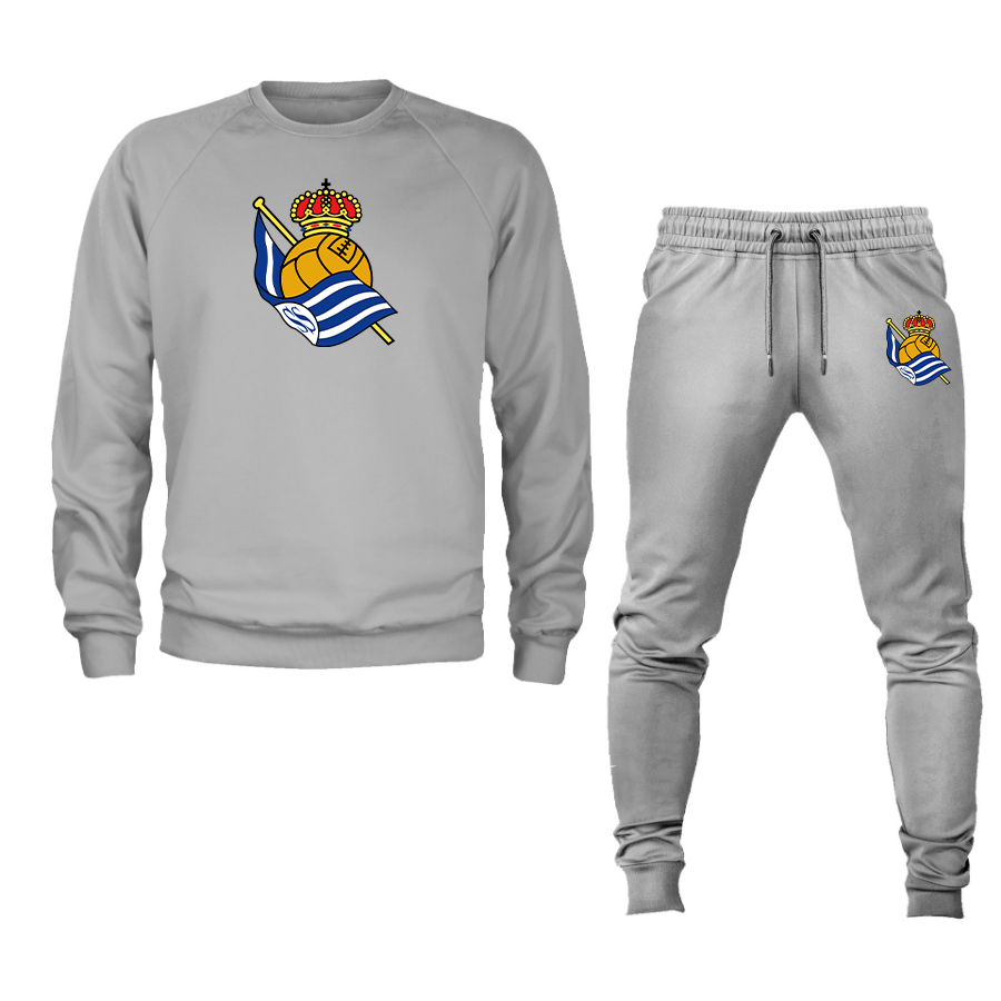 Men's Real Sociedad FC Crewneck Sweatshirt Joggers Suit