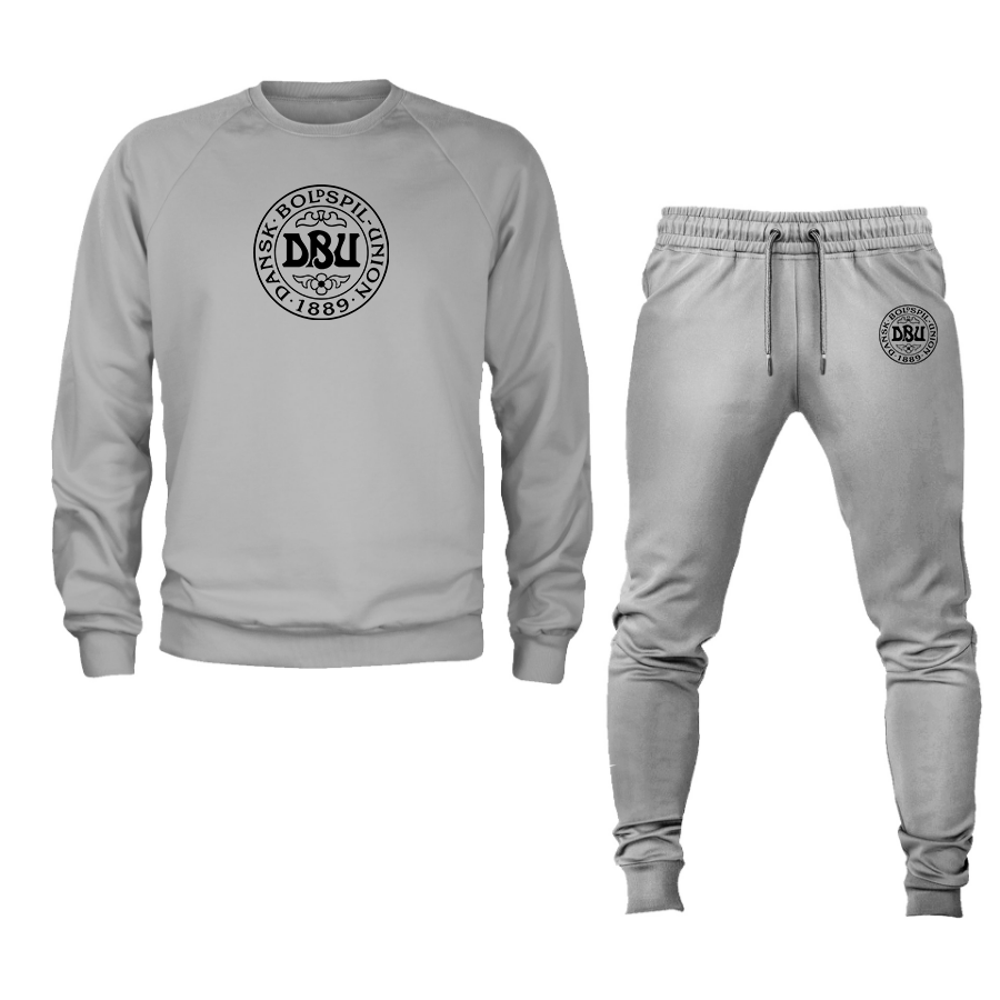 Men's Denmark  Soccer Logo Crewneck Sweatshirt Joggers Suit