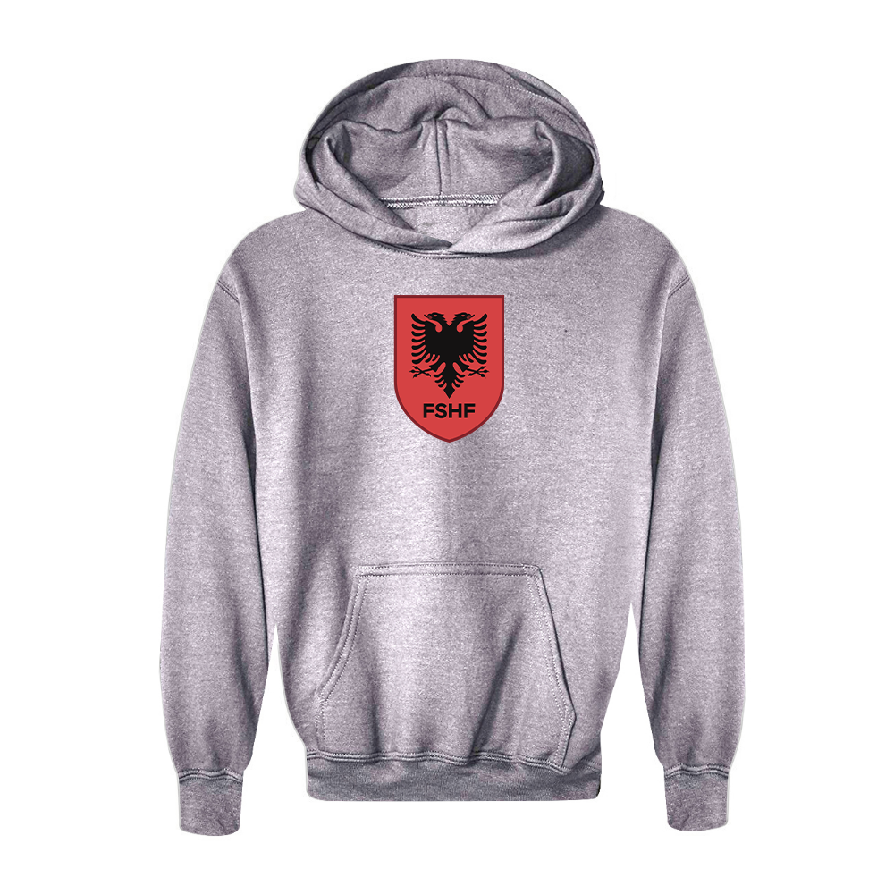 Youth Kids Albania National Soccer Team Pullover Hoodie