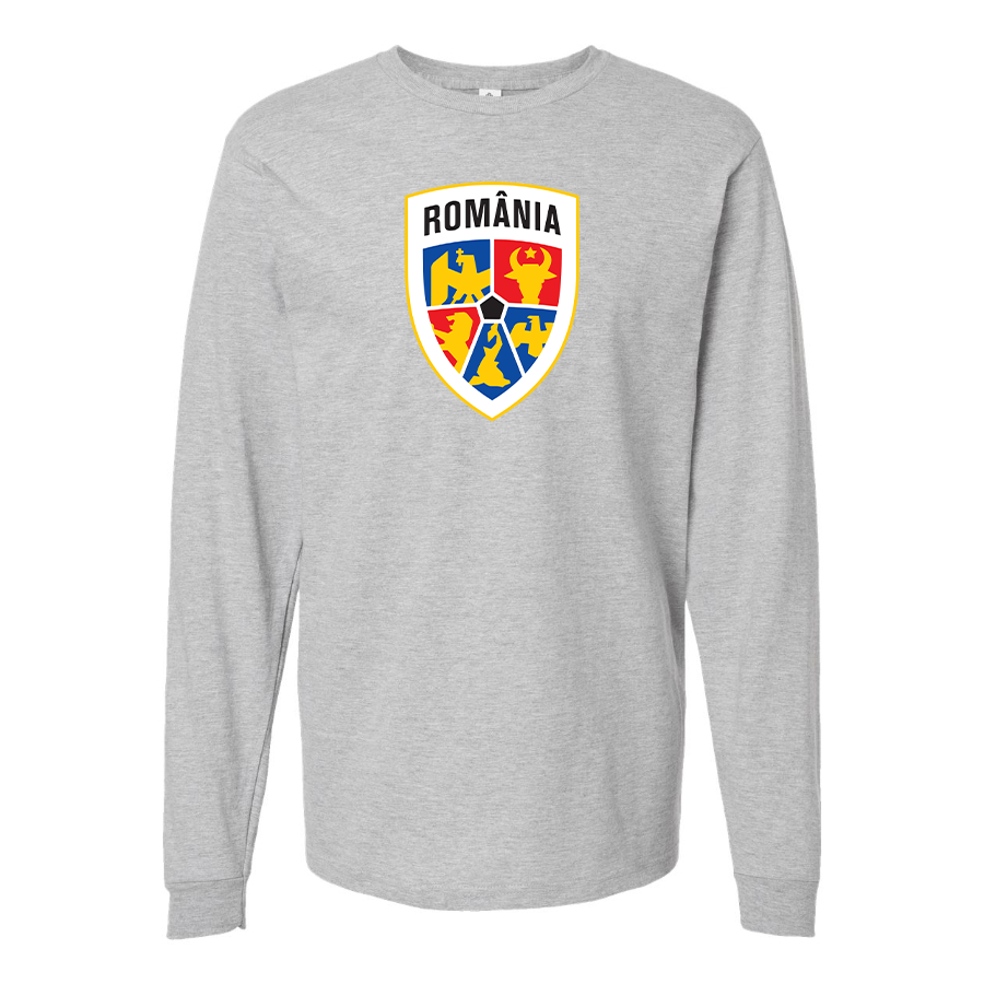 Men's Romania National Soccer Team Long Sleeve T-Shirt