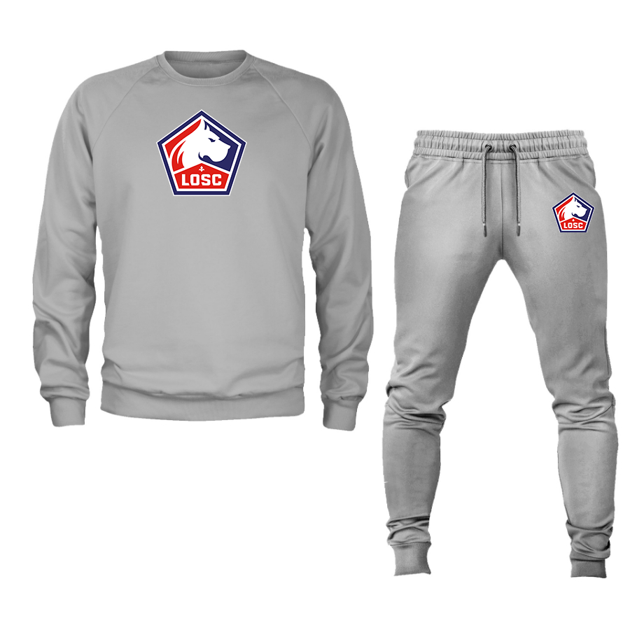 Men's Lille Olympique FC Crewneck Sweatshirt Joggers Suit