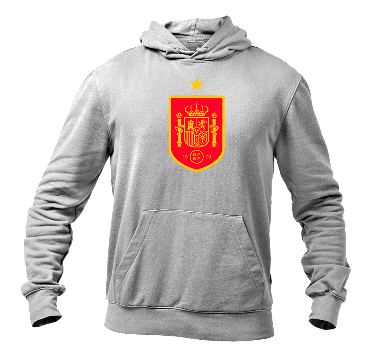 Men's Spain Red Logo National Soccer Team Pullover Hoodie