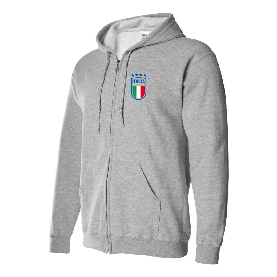 Men's Italy National Soccer Zipper Hoodie