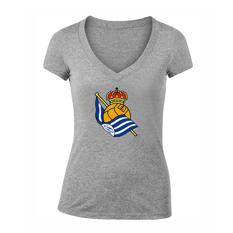 Women's Real Sociedad FC V-Neck T-Shirt