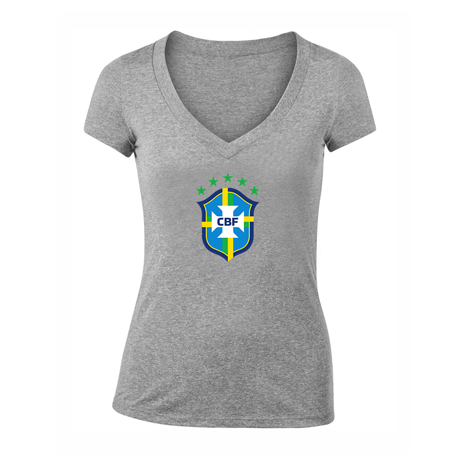 Women's Brazil National Soccer Team V-Neck T-Shirt