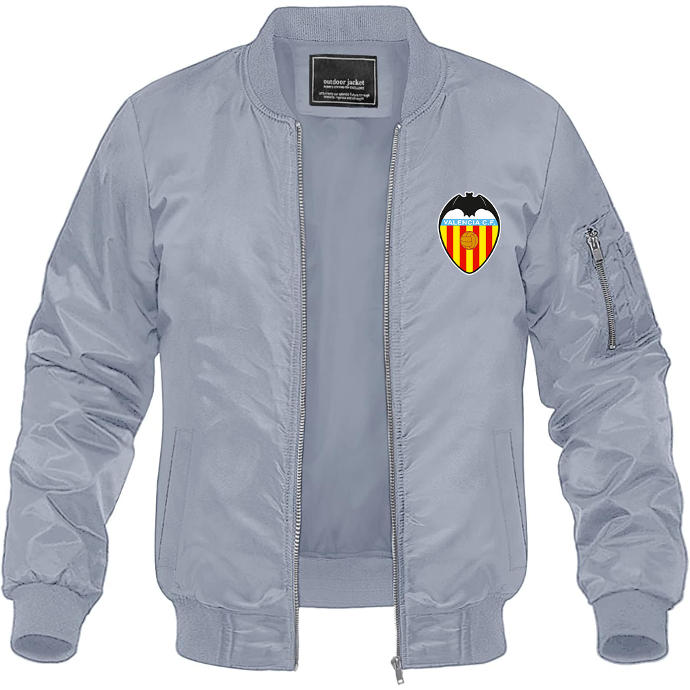 Men's Valencia FC Lightweight Bomber Jacket Windbreaker Softshell Varsity Jacket Coat