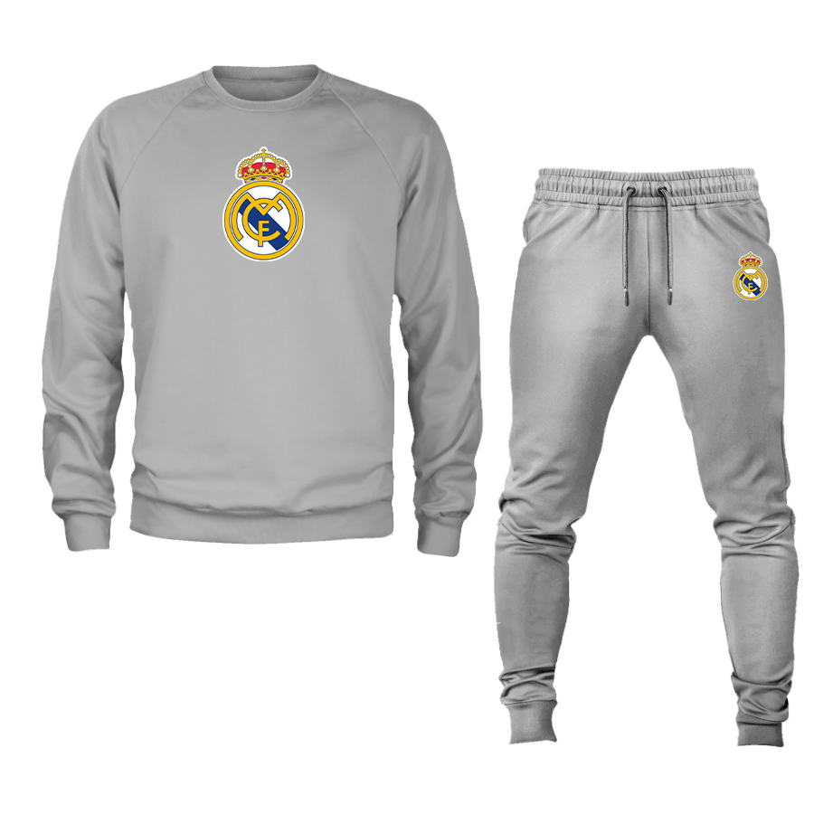 Men’s Real Madrid Soccer Logo Crewneck Sweatshirt Joggers Suit