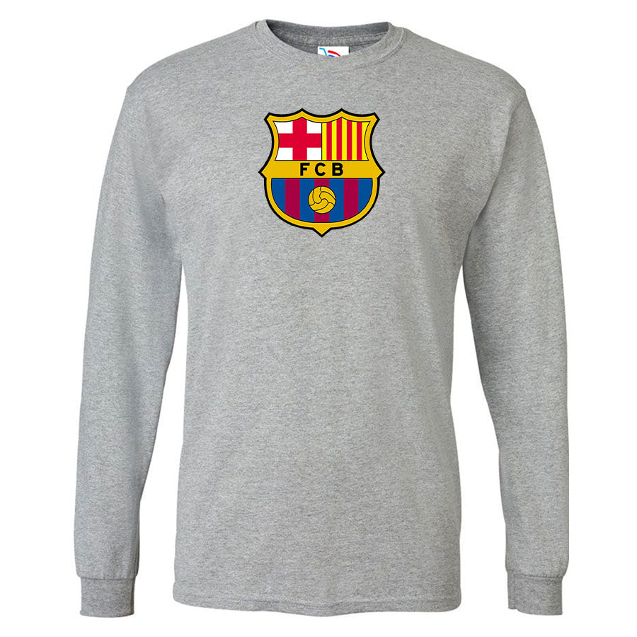 Men's F.C. Barcelona Soccer Cotton Long Sleeve T-Shirt