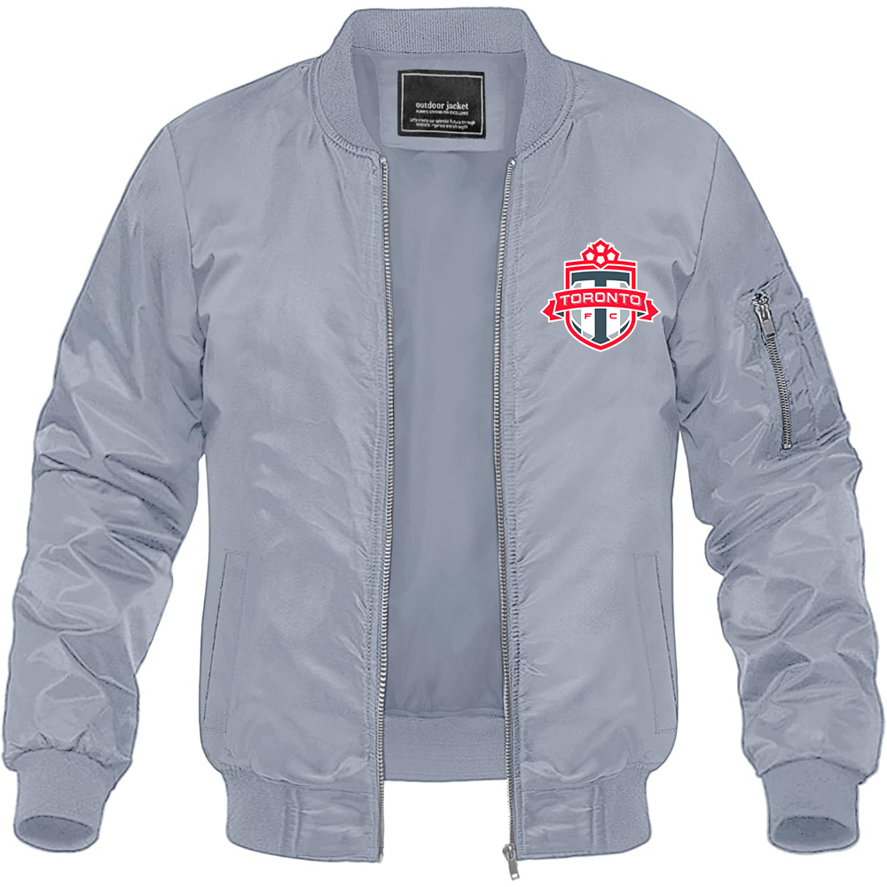 Men's Toronto FC Lightweight Bomber Jacket Windbreaker Softshell Varsity Jacket Coat