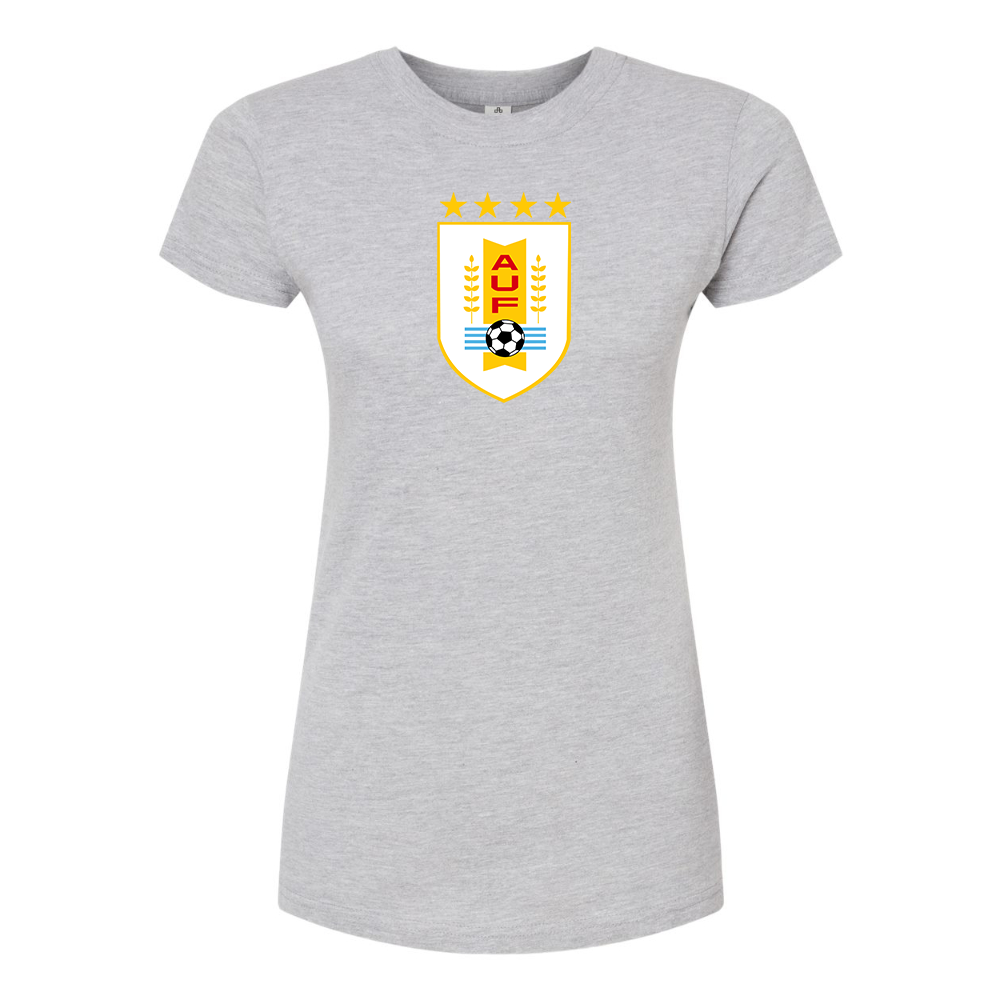 Women's Uruguay National Soccer Team Round Neck T-Shirt