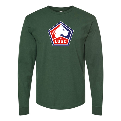 Men's Lille Olympique FC Cotton Long Sleeve T-Shirt