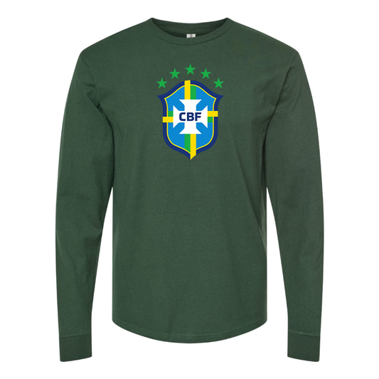 Men's Brazil National Soccer Team Cotton Long Sleeve T-Shirt