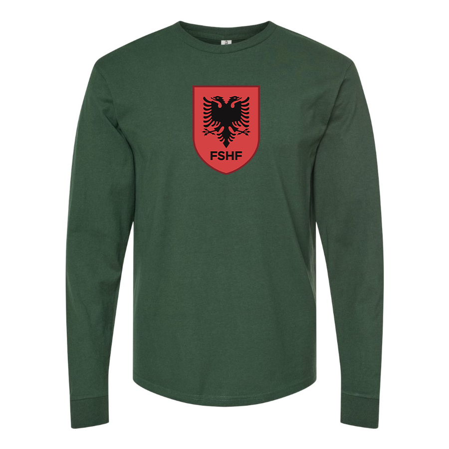 Men's Albania National Soccer Team Cotton Long Sleeve T-Shirt