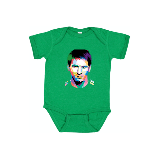 Lionel Messi Face Art Soccer Baby Romper Onesie