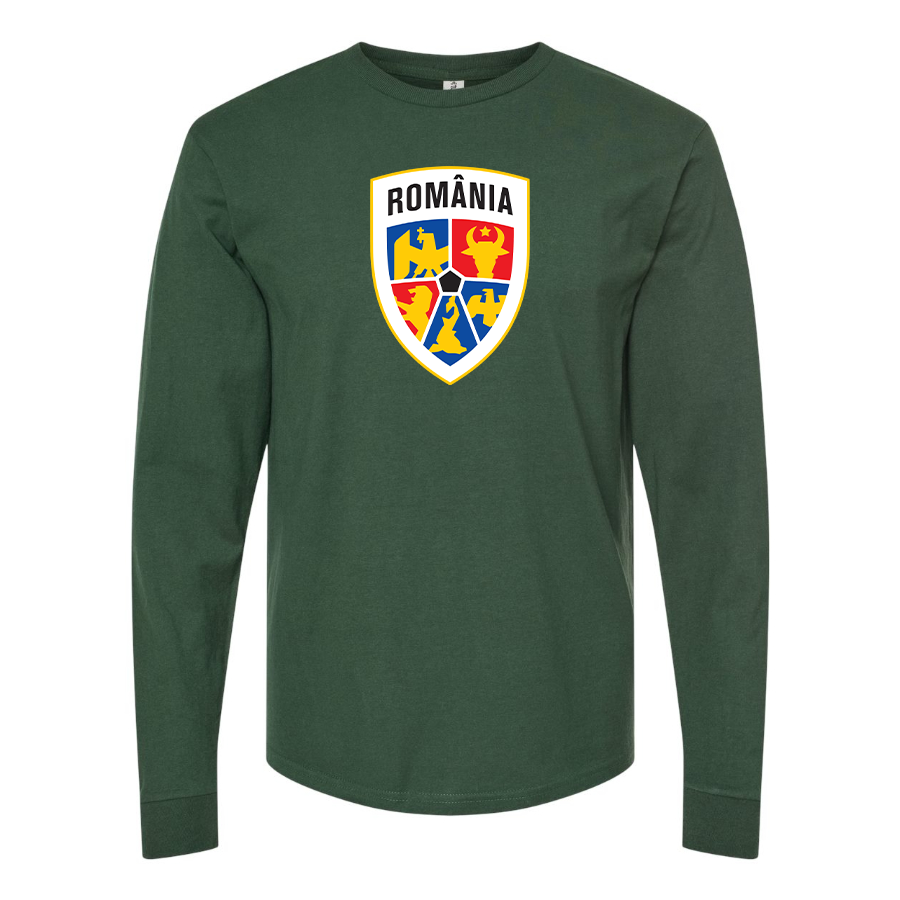 Men's Romania National Soccer Team Long Sleeve T-Shirt