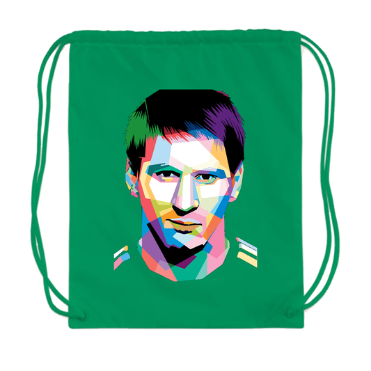 Lionel Messi Face Art SoccerDrawstring Bag