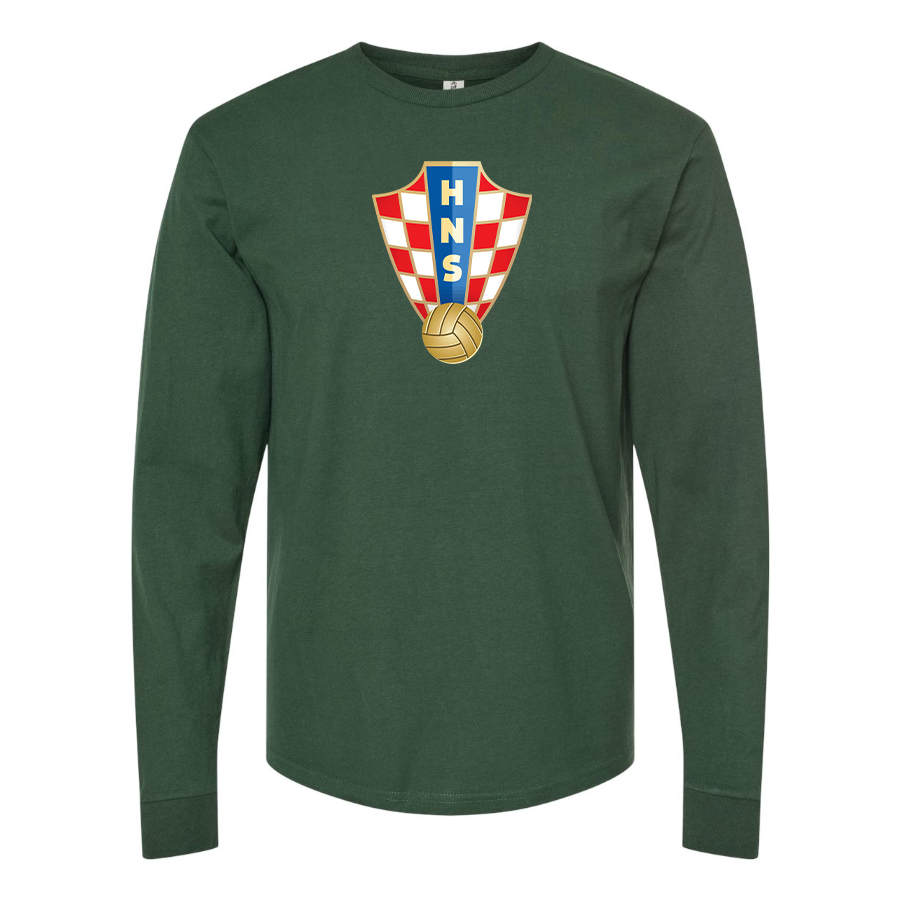 Men's Croatia National Soccer Team Long Sleeve T-Shirt