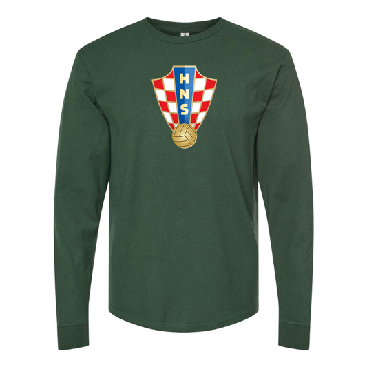 Youth Kids Croatia National Soccer Team Long Sleeve T-Shirt