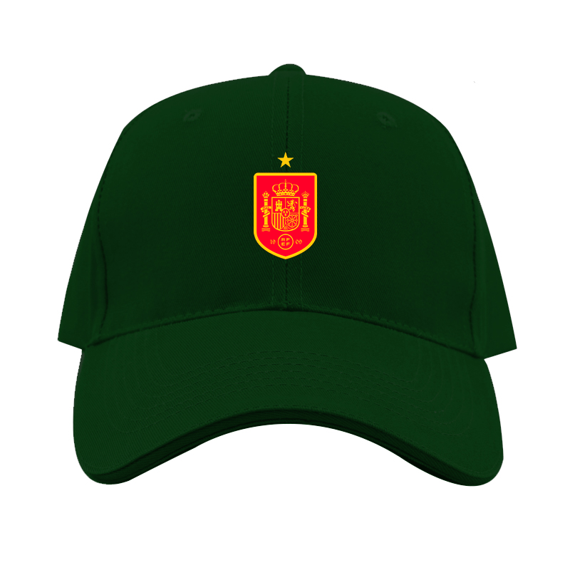 Spain Red Logo National Soccer Team Dad Baseball Cap Hat