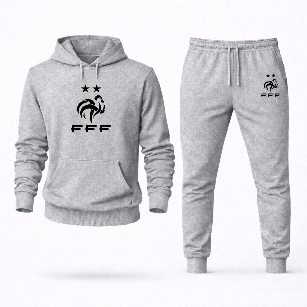 Men's France Soccer Logo Hoodie Joggers Set