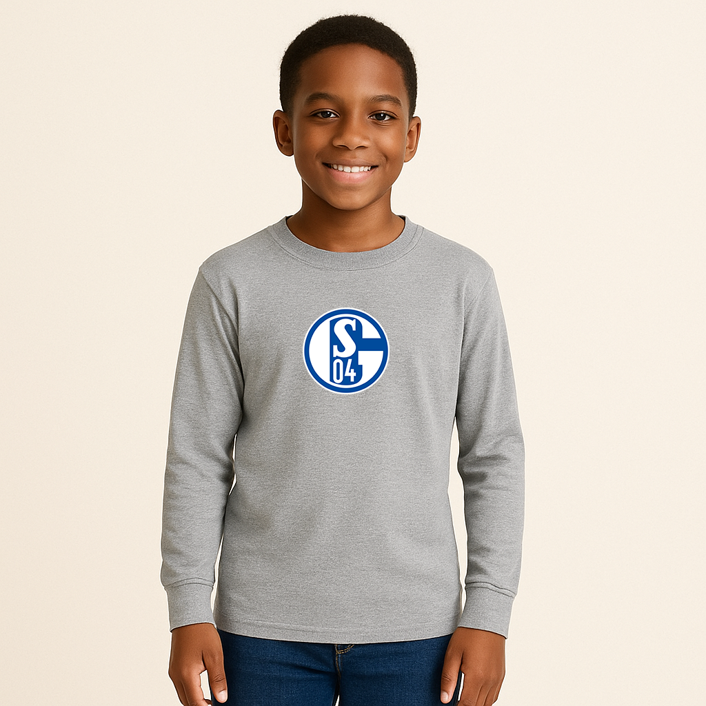 Youth Kids Schalke 04 FC Long Sleeve T-Shirt
