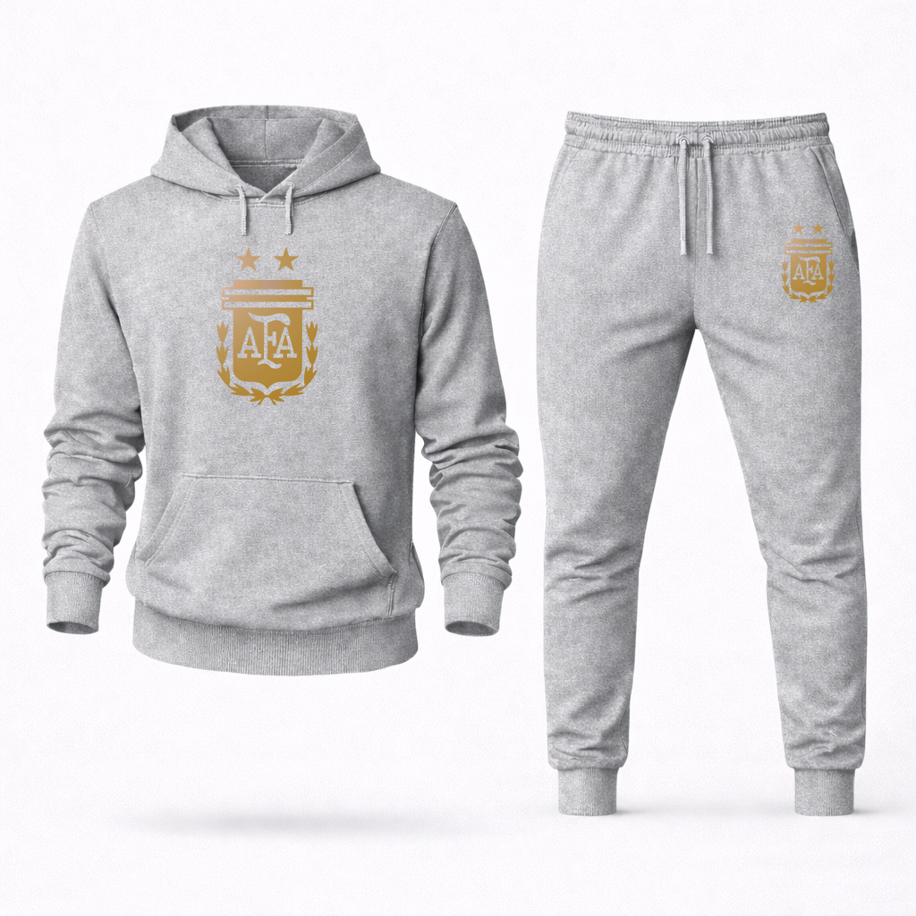 Men's Argentina Soccer Hoodie Joggers Set